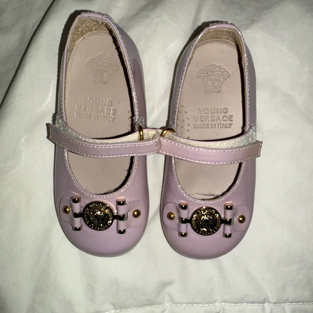 Versace Kids Pink Mary Jane Shoes